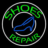 Green Shoes Repair Blue Sandal Neon Skilt