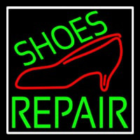 Green Shoes Repair Red Sandal Neon Skilt