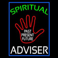 Green Spritual White Advisor With Red Palm Neon Skilt