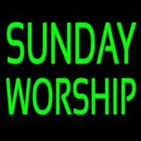 Green Sunday Worship Neon Skilt