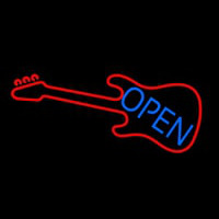 Guitar Blue Open Block 1 Neon Skilt