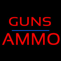 Guns Blue Line Ammo Neon Skilt