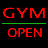 Gym Block Open Green Line Neon Skilt