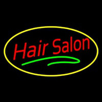 Hair Salon Oval Red Neon Skilt