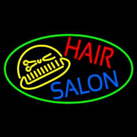 Hair Salon With Scissor And Comb Neon Skilt