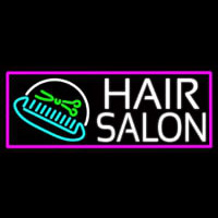 Hair Salon With Scissor And Comb Neon Skilt