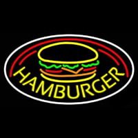 Hamburgers With Logo Oval Neon Skilt