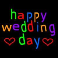 Happy Wedding Day Neon Skilt