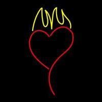 Heart With Flame Neon Skilt