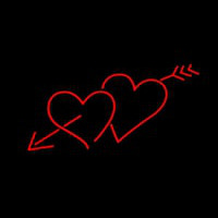 Heart With Red Arrow Neon Skilt