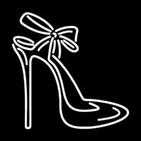 High Heels With Ribbon Neon Skilt