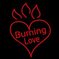 Hot Burning Heart Fire Neon Skilt