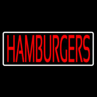 Humburgers With White Border Neon Skilt