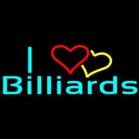 I Love Billiards 2 Neon Skilt