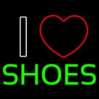 I Love Shoes Heart Logo Neon Skilt