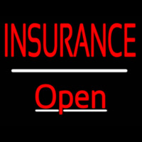 Insurance Open White Line Neon Skilt