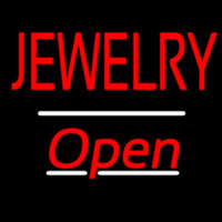 Jewelry Block Open White Line Neon Skilt