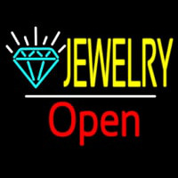 Jewelry Logo White Line Open Neon Skilt