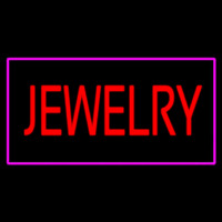 Jewelry Rectangle Purple Neon Skilt