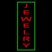 Jewelry Vertical Green Border Neon Skilt