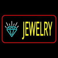 Jewelry With Red Border Neon Skilt