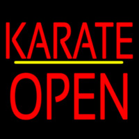 Karate Block Open Yellow Line Neon Skilt