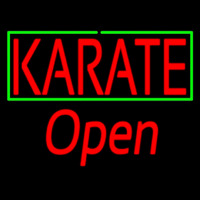 Karate Script1 Open Green Line Neon Skilt