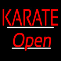 Karate Script2 Open White Line Neon Skilt