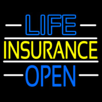 Life Insurance Open Block Neon Skilt