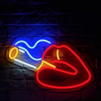 Lips Smoking Neon Skilt