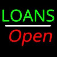 Loans Open White Line Neon Skilt