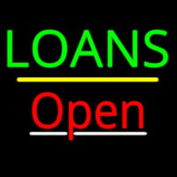 Loans Open Yellow Line Neon Skilt