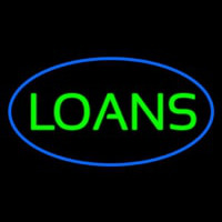 Loans Oval Blue Neon Skilt