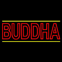 Lord Buddha With Lines Neon Skilt