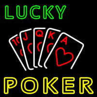 Lucky Poker Neon Skilt