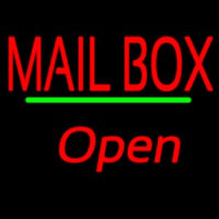 Mailbo  Open Green Line Neon Skilt