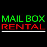 Mailbo  Rental White Line Neon Skilt