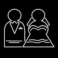 Marriage Clipart Neon Skilt