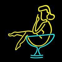 Martini Girl In Glass Neon Skilt