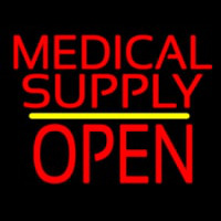 Medical Supply Block Open Yellow Line Neon Skilt