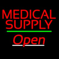 Medical Supply Open Green Line Neon Skilt