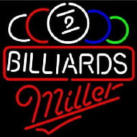 Miller Ball Billiards Pool Beer Neon Skilt