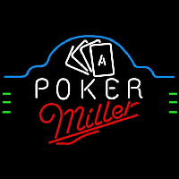 Miller Poker Ace Cards Beer Sign Neon Skilt