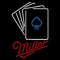 Miller Poker Cards Beer Sign Neon Skilt