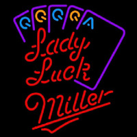 Miller Poker Lady Luck Series Beer Sign Neon Skilt