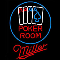 Miller Poker Room Beer Sign Neon Skilt