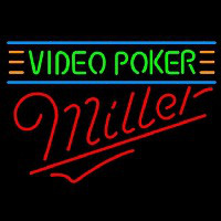 Miller Video Poker Beer Sign Neon Skilt