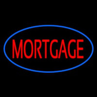 Mortgage Oval Blue Neon Skilt