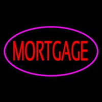 Mortgage Oval Pink Border Neon Skilt