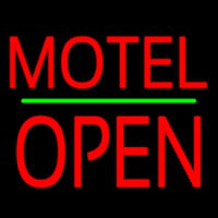 Motel Block Open Green Line Neon Skilt